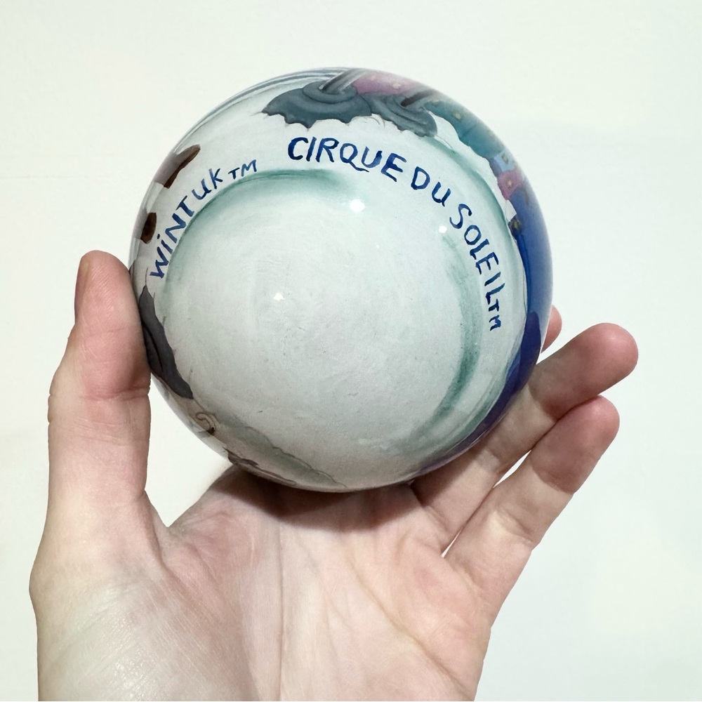 Hand-Painted Vintage Cirque De Soleil Large Blue Holiday Ornament - Picture 8 of 10